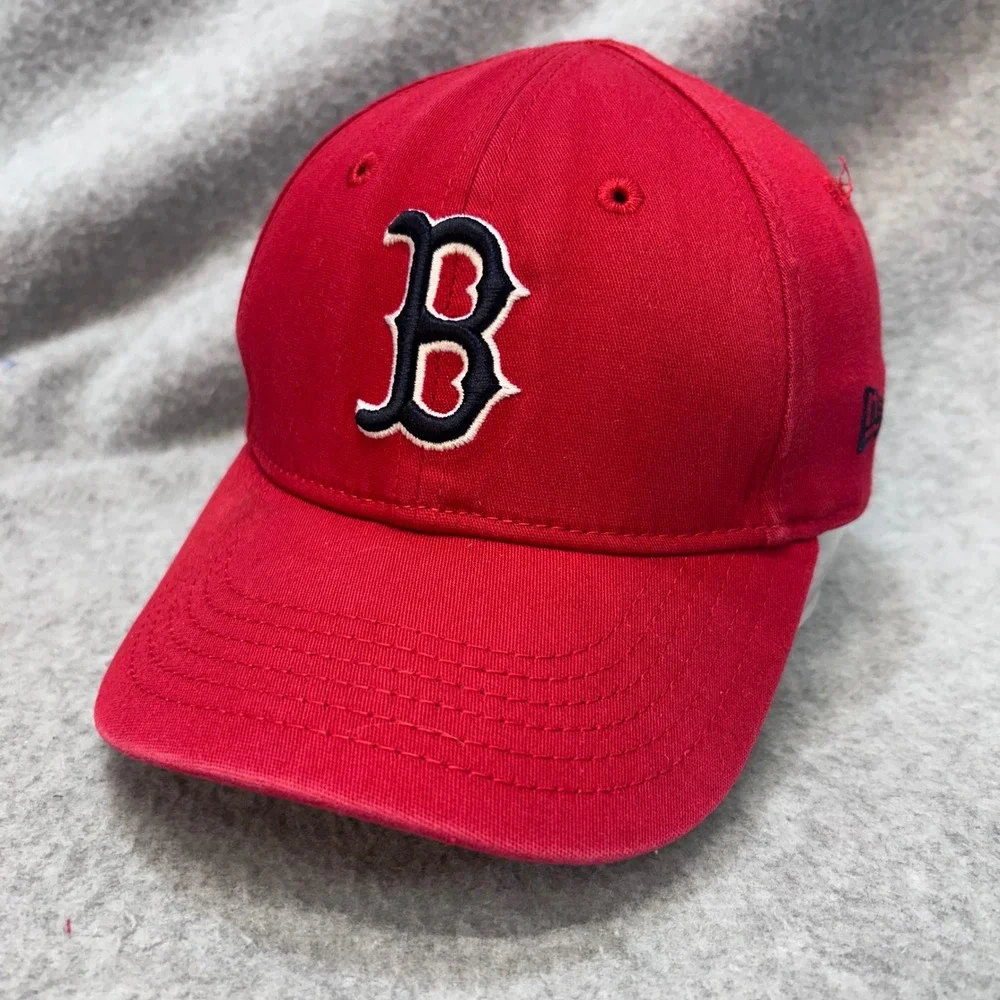 Boston Red Sox Kids Red New Era 39THIRTY Stretch Fit Baseball Hat Toddler-Child